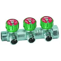 Регулирующий коллектор 1"(ВР-НР) с 3отв.3/4"НР(межосев.45мм) FAR цена 